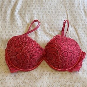 Victoria's Secret Lace Push-Up Bra - Deep Pink Very Sexy